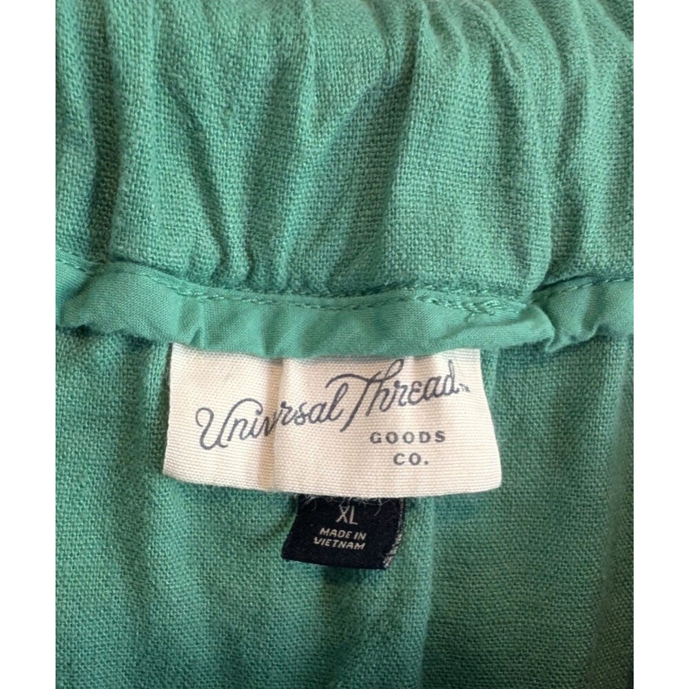 Universal Thread Womens XL Skirt Midi Button Down Green Linen Blend Boho Summer - Picture 6 of 7